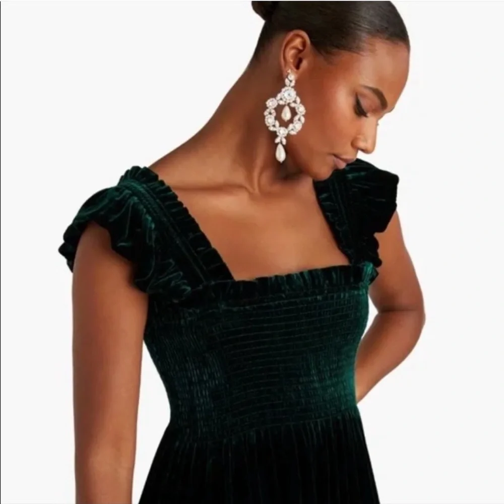 NWT Hill House Velvet Green Ellie Nap Dress - Picture 2 of 8